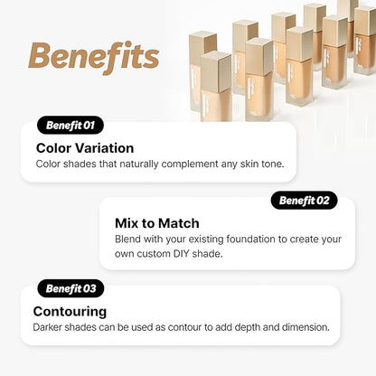 TOUCH IN SOL Pretty Filter Perfect Finish Foundation for Flawless, Natural Look -Lightweight and Full-Coverage Matte Base for All Skin Types-Face Makeup with Natural Ingredients,1.18 fl.oz. (#5 Deep)