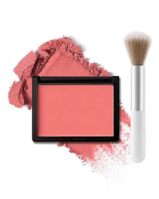 Matte Blush Powder for Cheeks,Contour Blusher Palette with Brush,High Pigment Lightweight Buildable Color, Waterproof Long-lasting Facial Makeup,Mother's Day Gifts for Women Girl-08# Ambience Red
