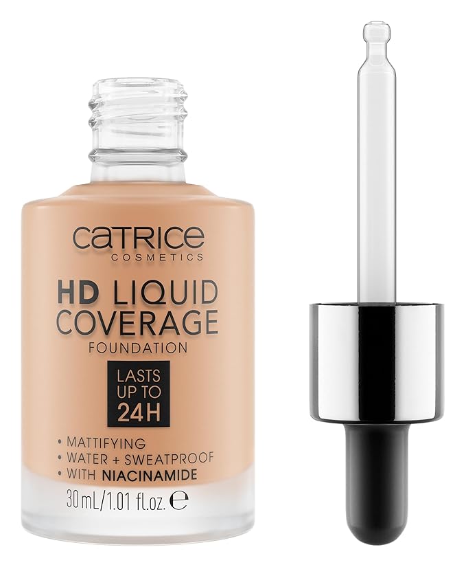 Catrice | HD Foundation 44 & The Hydrator Plump & Fresh Primer Bundle | Full Coverage Makeup | Vegan & Cruelty Free
