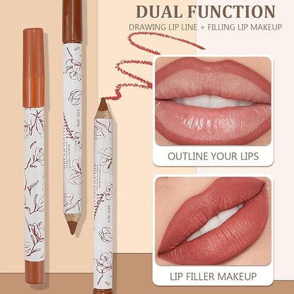 12 Colors Matte Lip Liner Lipliner Pencil Velvet Lip Liner Slim Lip Pencil Smooth Lipsticks Waterproof Long Lasting Lip Liner Makeup Supplies Lip plumper Cosmetic Set