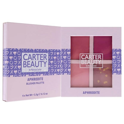 Carter Beauty By Marissa Carter Blusher Palette - Highly Pigmented - 3 Matte Shades And 1 Shimmer - Flush Of Natural Colour To The Complexion - Cool-Toned Palette - Aphrodite - 0.48 Oz
