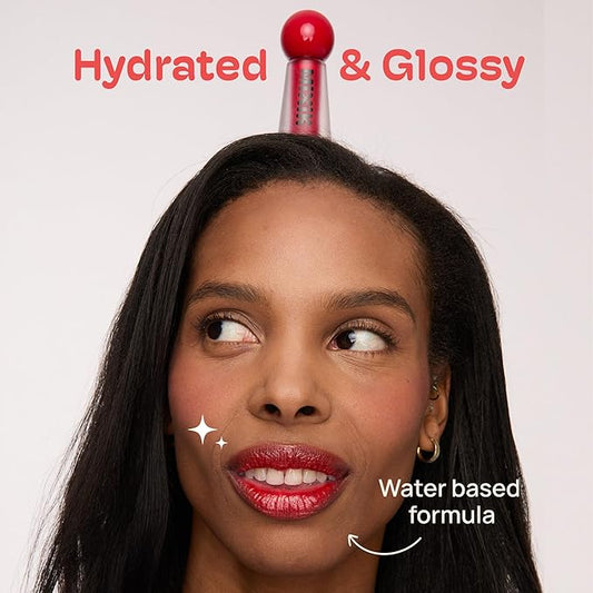 MIXIK Juicy Lip Tint, Hydrating Water-Based Lip Stain and Gloss that feels light and fresh for Dewy and Radiant lips, Formulated with Blue Agave Extract for long lasting Moisturizing (Cherry Pop)