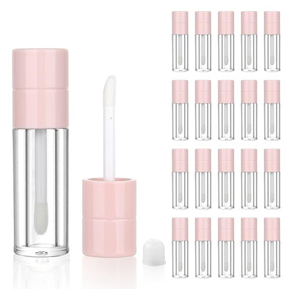 COSIDEA 20pcs Round 4ml 0.13oz Pink Empty lip gloss tubes with wand Lipgloss tube containers for lip oil packing