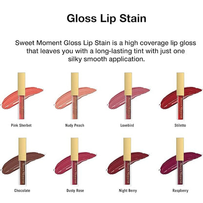 Sistar Sweet Moments Gloss Lip Stain Long-Lasting Glossy Finish Vivid High Pigment Colors Smooth and Sweet 1.5 mL / 0.05 fl. oz. (Pink Sherbet)