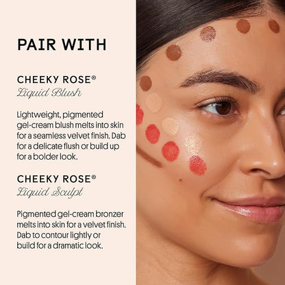 Winky Lux Cheeky Rose Liquid Highlighter, Gel Cream Blush Wand, Blendable & Buildable Pigment, Long Lasting Weightless, Moonlight