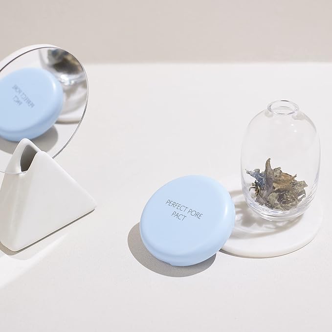 THESAEM Saemmul Perfect Pore Pact - Sebum Control Makeup Pressed Powder Pact, Pore Minimization, Plant-Based Setting Finishing Powder to Absorb Sweat and Prevent Clumps, with Mirror & Puff 12g, 2 Pack