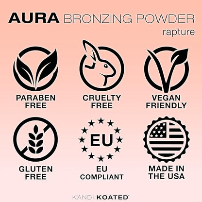 Kandi Koated Aura Rapture - Bronzing Powder in Rose Gold Case, Compact Bronzer by Kandi Burruss | Paraben-Free, Cruelty-Free | Vegan Formula | Beauty & Makeup
