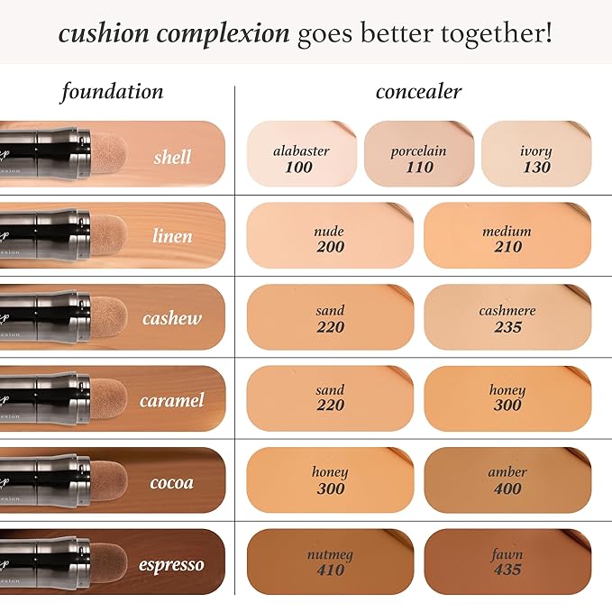 Julep Cushion Complexion Medium Coverage Foundation - Espresso | Covers, Brightens & Evens Skin Tone | On-The-Go Cushion Applicator | Hyaluronic Acid, Vitamin B5 & E