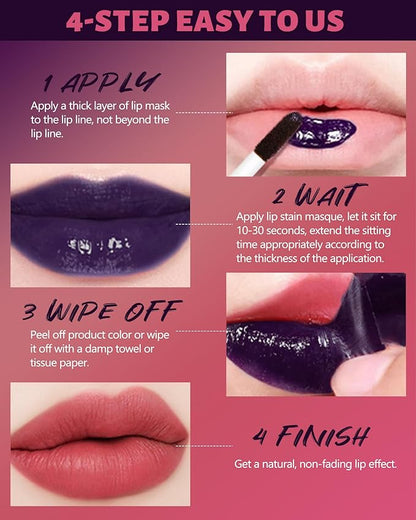 Peel Off Lip Stain Tattoo, Long Lasting Lip Liner Stain Peel Off Matte Nude Lip Gloss Light Pink Lipstick, Waterproof Smudge Proof High Pigmented Color Peel Off Lipgloss Tint Women Lip Makeup Gift-01