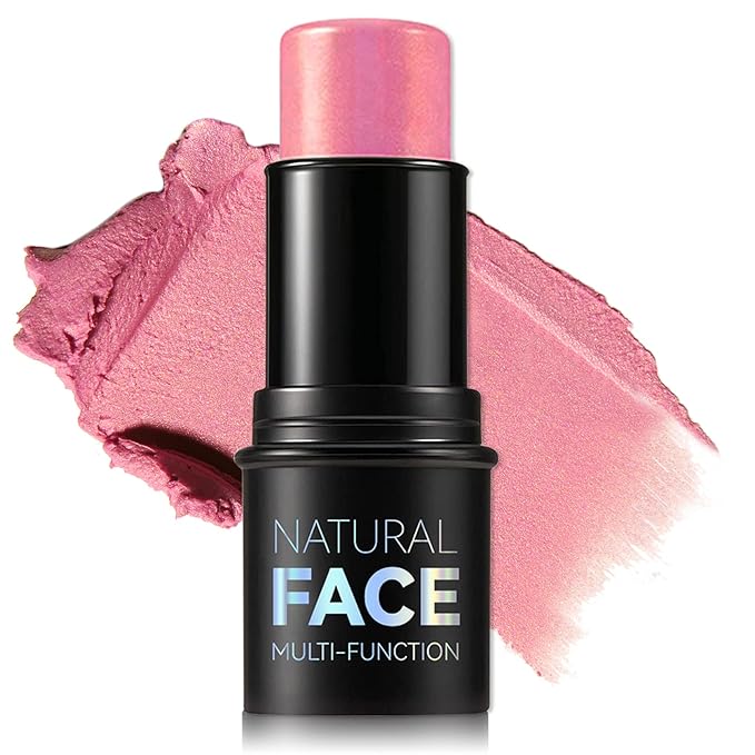 Cream Blush Stick Multi-use Blush Makeup Stick for Cheeks and Lips Blendable and Buildable Color Matte & Dewy Finish Lightweight Long Lasting(03 QUARTZ ROSE)