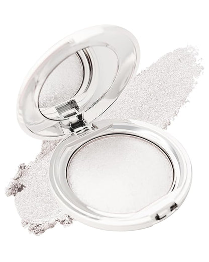 Face Highlighter Powder Palette, Waterproof Long Lasting Shimmer Pearl White Silver Glow Highlighting Bronzer Eye Facial Contour Cream Makeup Palette, Illuminator for Women Eyeshadow Body Cheek-01