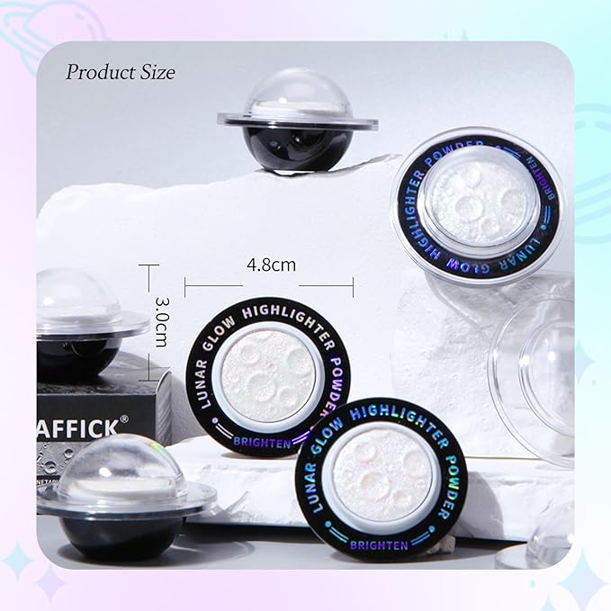 Chameleon Face Highlighter Palette, Multichrome Glitter Shimmer Highlighter Makeup, Holographic Sparkle Color Shifting Inner Corner Eye Highlighter Illuminator, Silky Creamy Mineral Eyeshadow2