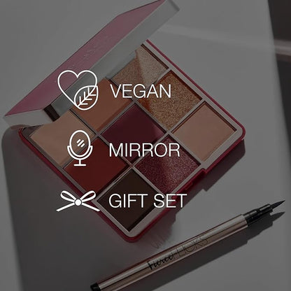 Ciaté London All About the Eyes Kit, Collectable Eye Kit, Contains a 9-Pan Eyeshadow Spice Palette and Fierce Flicks Black Eyeliner, Eye makeup Essential Set, Travel-friendly Duo, Gift Set
