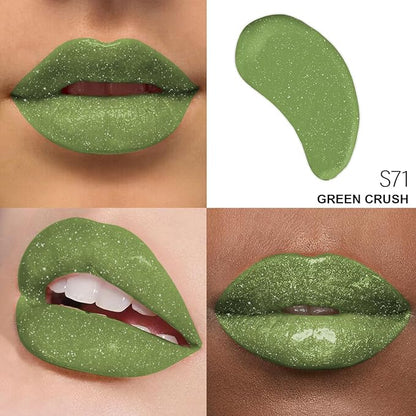 Shimmer Lip Gloss - Non-Sticky Girls Gloss - Long Lasting High Shine - 0.7 FL Oz Gloss for Girls & Women - Cruelty Free - (Wicked Green: S71)