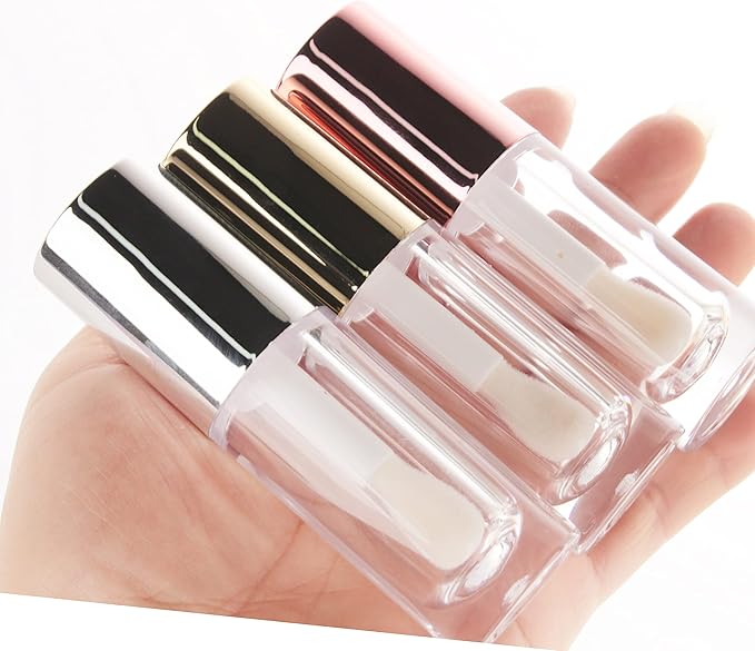 COSIDEA 50pcs Empty Round Silver 6ml big doe foot wand lip gloss tubes for DIY lipgloss lipgloss tube containers with thick wands