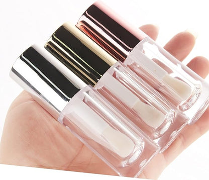 COSIDEA 14pcs Empty 6ml big doe foot wand Chunky lip gloss tubes for DIY lipgloss,Pink round lipgloss containers tubes with thick wand (Rose gold)