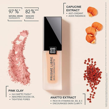 Prisme Libre Skin-Caring Matte Foundation - 1-W105 Fair with Warm Yellow Tones by Givenchy for Women - 1 oz Foundation