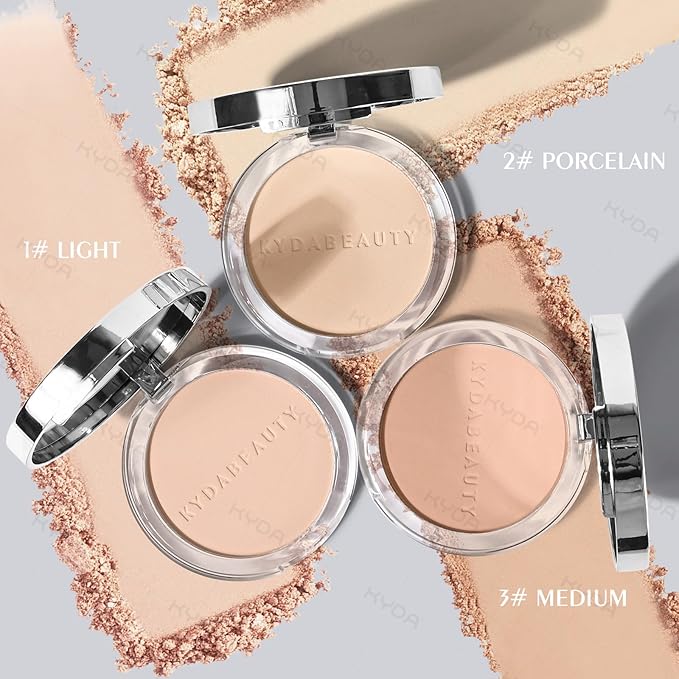 KYDA Mineral Powder, SPF 35, 4-in-1 Mineral Pressed Powder Foundation with Concealer and Setting, Matte Weightless Pressed Foundation, Light to Medium Coverage, #MEDIUM