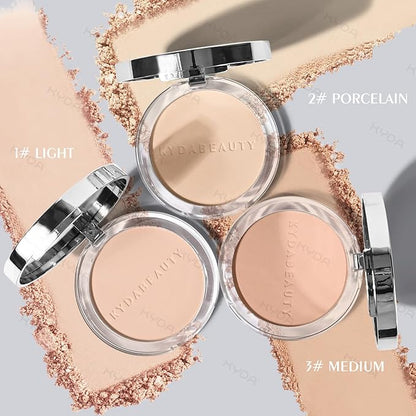 KYDA Mineral Powder, SPF 35, 4-in-1 Mineral Pressed Powder Foundation with Concealer and Setting, Matte Weightless Pressed Foundation, Light to Medium Coverage, #LIGHT