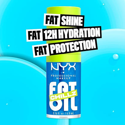 NYX PROFESSIONAL MAKEUP Fat Oil Chillz, Moisturizing, Shiny and Vegan Tinted Lip Gloss - Polar Peppermint (Sheer Blue)