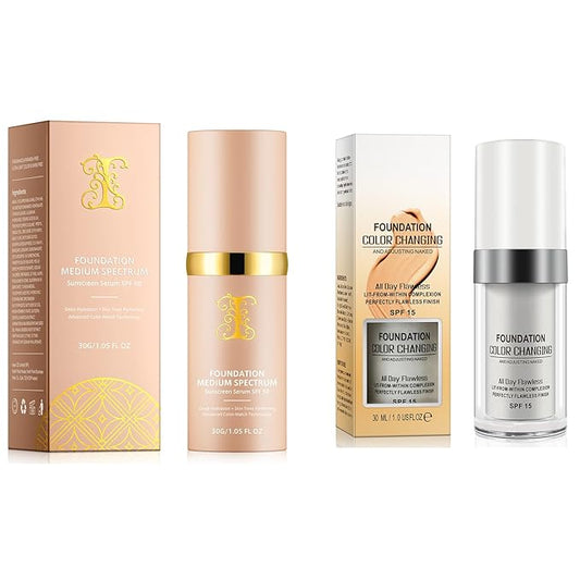 SPF 50+ Foundation 4 in 1 - Medium Spectrum + TLM Colour Changing Foundation SPF15