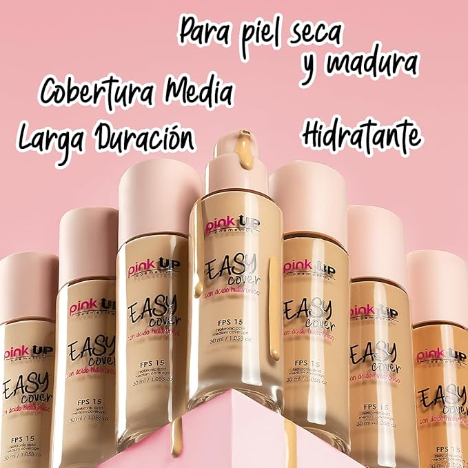 Easy Cover Liquid Makeup| Foundation Make Up| Tinted Moizturizer for face| Liquid Make Up| Medium coverage| Water base| Alcohol free| Model PKEC500