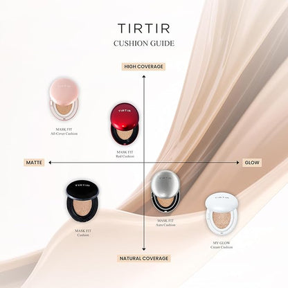 TIRTIR My Glow Cream Cushion | Natural Coverage, Hydrating, Dewy, Glow Finish, 24-Hours Long Lasting, Moisture barrier, Korean Cushion, Mini (0.15 oz.), #17C Porcelain