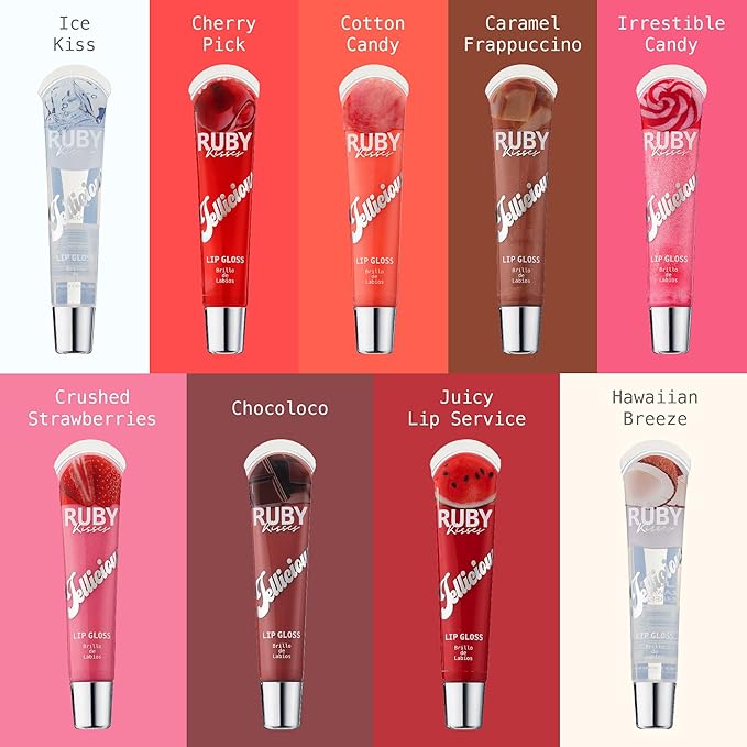 Ruby Kisses Jellicious Mouth Watering Lip Gloss Hawaiian Breeze Coconut JLG13 (3 PACKS)