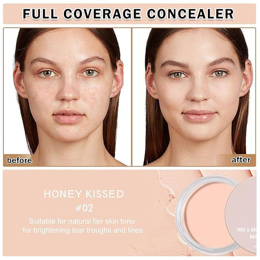 Under Eye Concealer for Dark Circles Color Correcting,Pro Concealer Full Coverage Tattoo Cover up Makeup,Under Eye Brightener,Long-lasting Corrector de Ojeras (02 Honey Kissed)