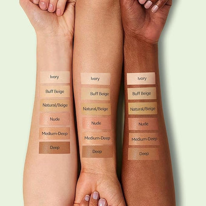 Mushroom Head Air Cushion CC Cream Foundation- Brightening Color Changing Foundation for Older Women, Moisturizing Full Coverage Self Adjusting Concealer Long-Lasting, Natural Finish (Buff Beige)