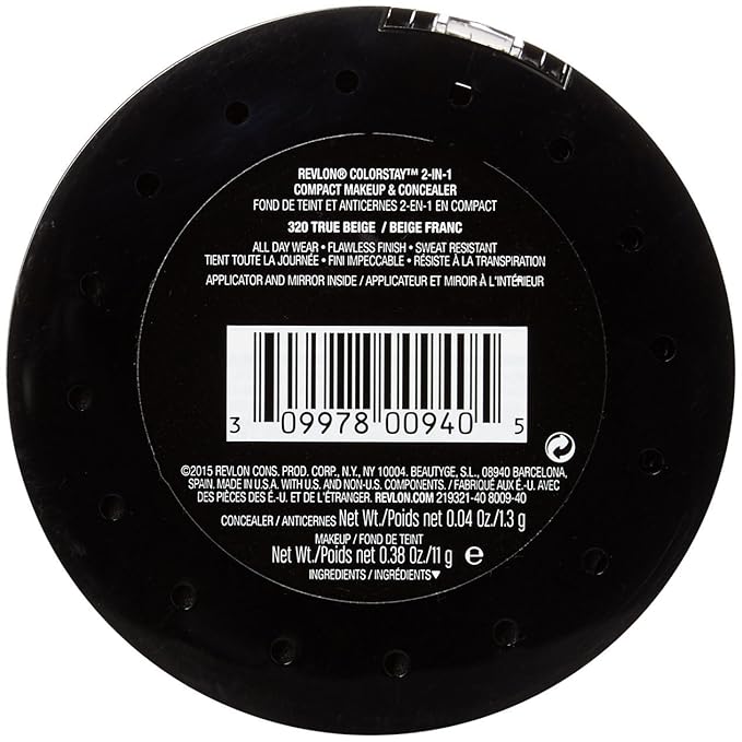 Revlon ColorStay 2-in-1 Compact Makeup & Concealer, True Beige