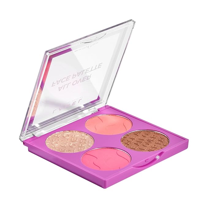 All-Over Face Contour Palette - 4-in-1 Blush, Highlighter & Contour Makeup Kit - Face Sculpting Makeup Palette with Powder Formula - Blendable, Buildable Texture - 02 Medium/Warm, 11.5g, 0.4oz