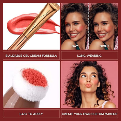Contour Beauty Wand, Liquid Face Concealer Contouring Highlighter Blusher Stick with Cushion Applicator, Long Lasting Smooth Natural Matte Finish, Lightweight Blendable Super Silky Cream Contour Stick (3Pcs(01#Contour+03# Blush+05#Highlighter))