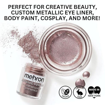 Mehron Makeup Metallic Powder (.17 oz) with Mixing Liquid (1 oz) (LAVENDER)