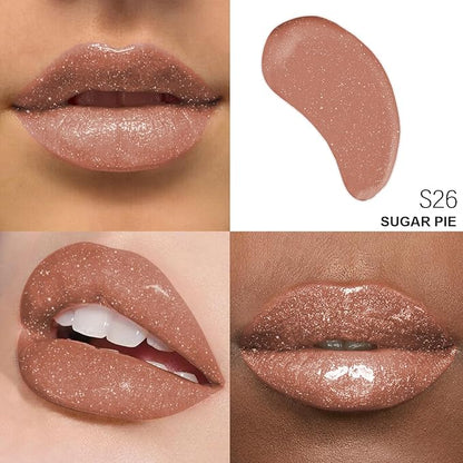Shimmer Lip Gloss - Non-Sticky Girls Gloss - Long Lasting High Shine - 0.7 FL Oz Gloss for Girls & Women - Cruelty Free - (Sugar Pie: S26)