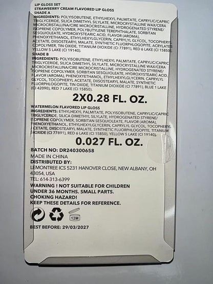 IBI Keychain Lip Glosses Set, Girls Party Favor Including 3Pcs Assorted Flavors Moisturizing Shimmer Lip Glosses for Kids and Teens Ages 5+