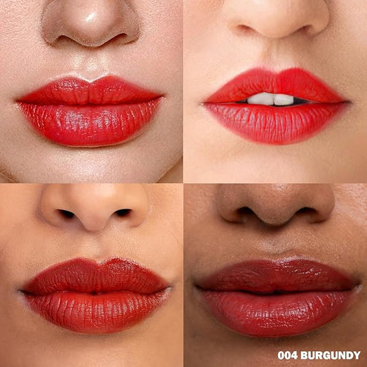 Peel Off Lip Stain - Long Lasting, Transfer Proof and Waterproof Tattoo Lip Tint, Matte Finish Lip Stain Peel Off, Infused with Vitamin E & Algin & Hydroxyacetophenone, #004 Burgundy