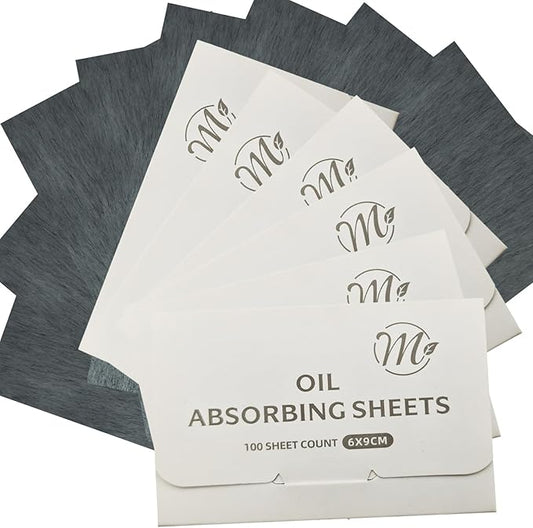 Natural Facial Oil Blotting Paper, 600 Counts Oil Absorbing Sheets for Face, Bamboo Charcoal Oil Absorbing Sheets for Oily Skin, Oil Control Film, Portable Oil Pad, Makeup Friendly
