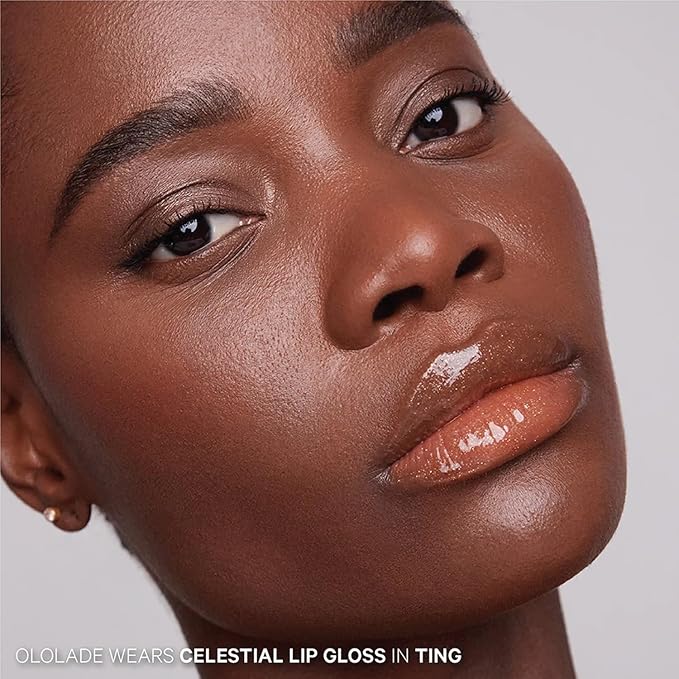 Kevyn Aucoin Celestial Lip Gloss, Ting (shimmery nude brown): Light reflecting shine & sheer. Precision makeup artist applicator. Hydrating, non-stick formula. Multi-dimensional 3D plumping effect.