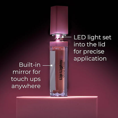 MCoBeauty LipLights Shine Gloss, Berry Pink, High Shine and Color for Irresistible Lips, Vegan, Cruelty Free Cosmetics