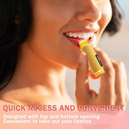 WK IEASON - Lip Balm Holder Keychain Clip On Lipstick Sleeve Chapstick Sleeve Holder Keychain Pack of 5
