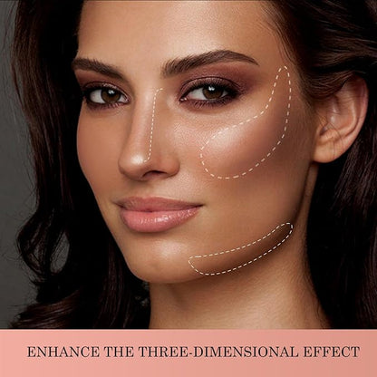 Boobeen 2 Packs Matte Finishing Pressed Powder Contour Palette, Waterproof and Oil-Control Face Contour Bronzer Powder, Non-Caking Natural and Long-Lasting Baked Setting Bronzer Makeup, 5 Colours