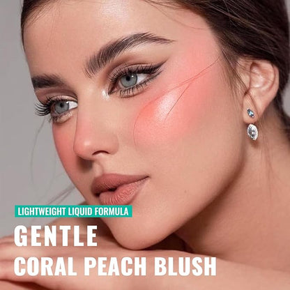 3Pcs Liquid Blush for Cheeks, Soft Moisturizing Matte Finish, Blendable, Long-Wearing Smudge-Proof Natural