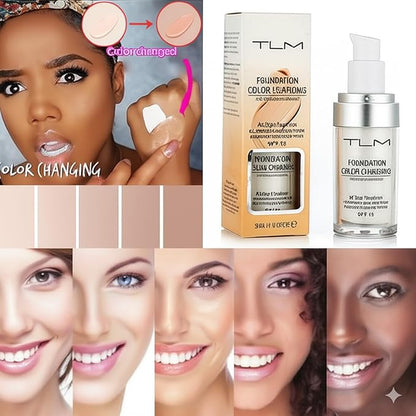 30ml TLM Flawless Color Changing Liquid Foundation Makeup Change To Your Skin Tone By Just Blending