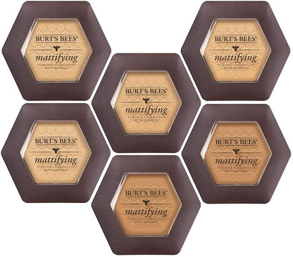Burts Bees 100% Natural Mattifying Powder Foundation, Sand - 0.3 Ounce (Pack of 2)