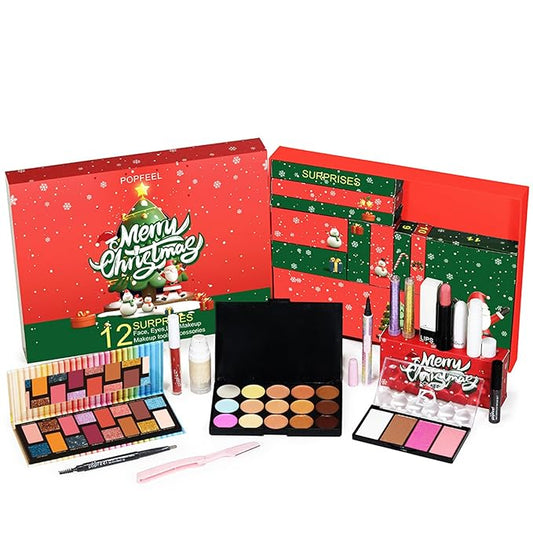 All in One Makeup Kit for Women Full Kit Girls Makeup Gift Sets Xmas Essential Bundle Include Eyeshadow Palette Lipstick Blush Concealer Eyeliner Mascara Foundation Brush Eyebrow Pencil