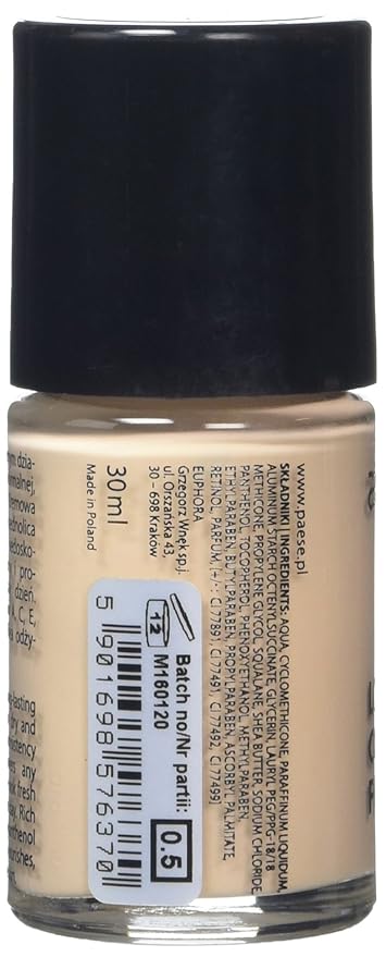 Paese Cosmetics Long Cover Fluid Foundation, Shade Number 0.5 30 ml