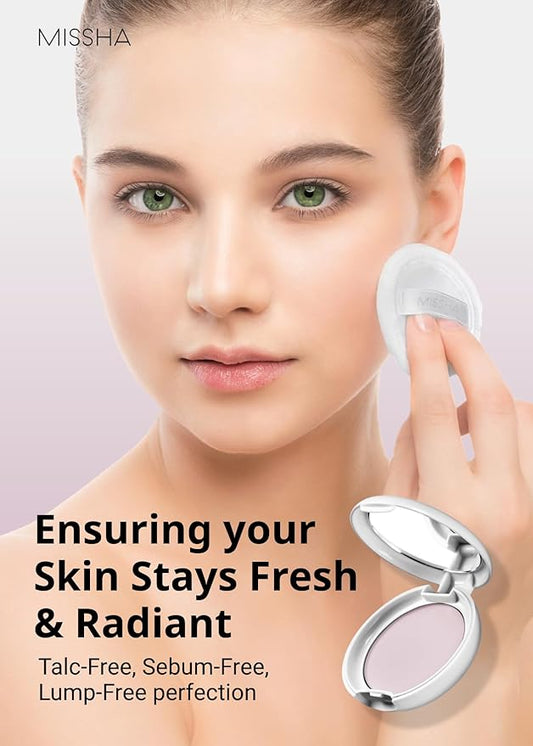 MISSHA Airy Pot Pressed Pink Powder Pact 5g/0.176 oz I Make Up Finishing Setting Powder For a Natural Radiant Finish