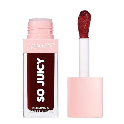 ColourPop So Juicy Plumping Glossy Lip Oil - Hydrating & Plumping Lip Oil with a Sheer Wash of Non-Sticky Color - Infused with Peptides, Ceramides & Ginger - Beverly Drive (0.29)
