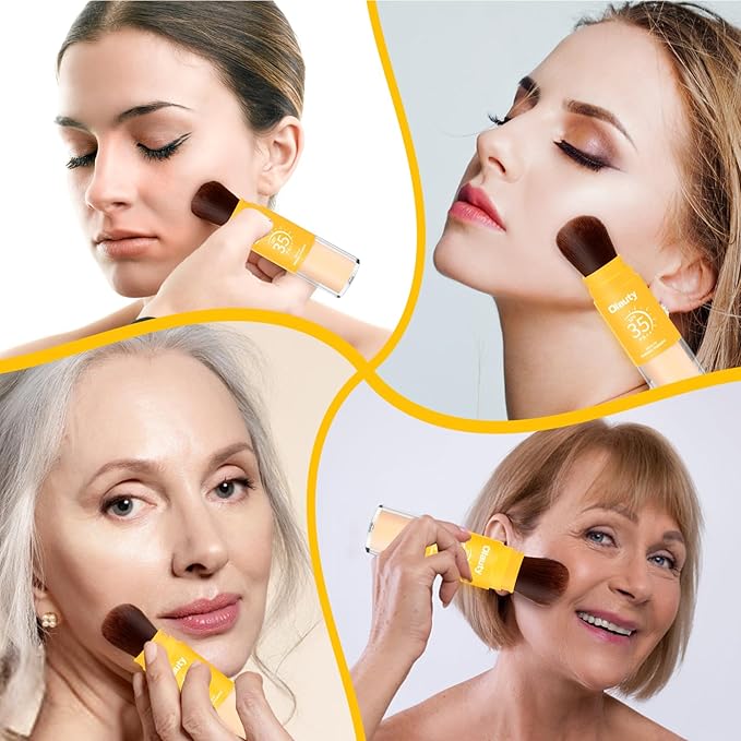 Mineral Sunscreen Setting Powder SPF 35, for Face & Scalp, Oil Control Natural Matte Finish, Lightweight Breathable Concealer Brush Powder for All Skin (Translucet, 8g)